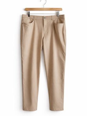 Lululemon ABC Pants 38 Beige Khaki Stretch 5-Pocket Cropped 28”